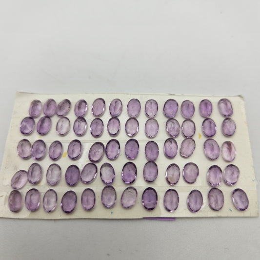 5x5mm Amethyst Oval Cabochon Faceted