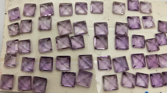 5x5mm Amethyst Square Cabochon Faceted