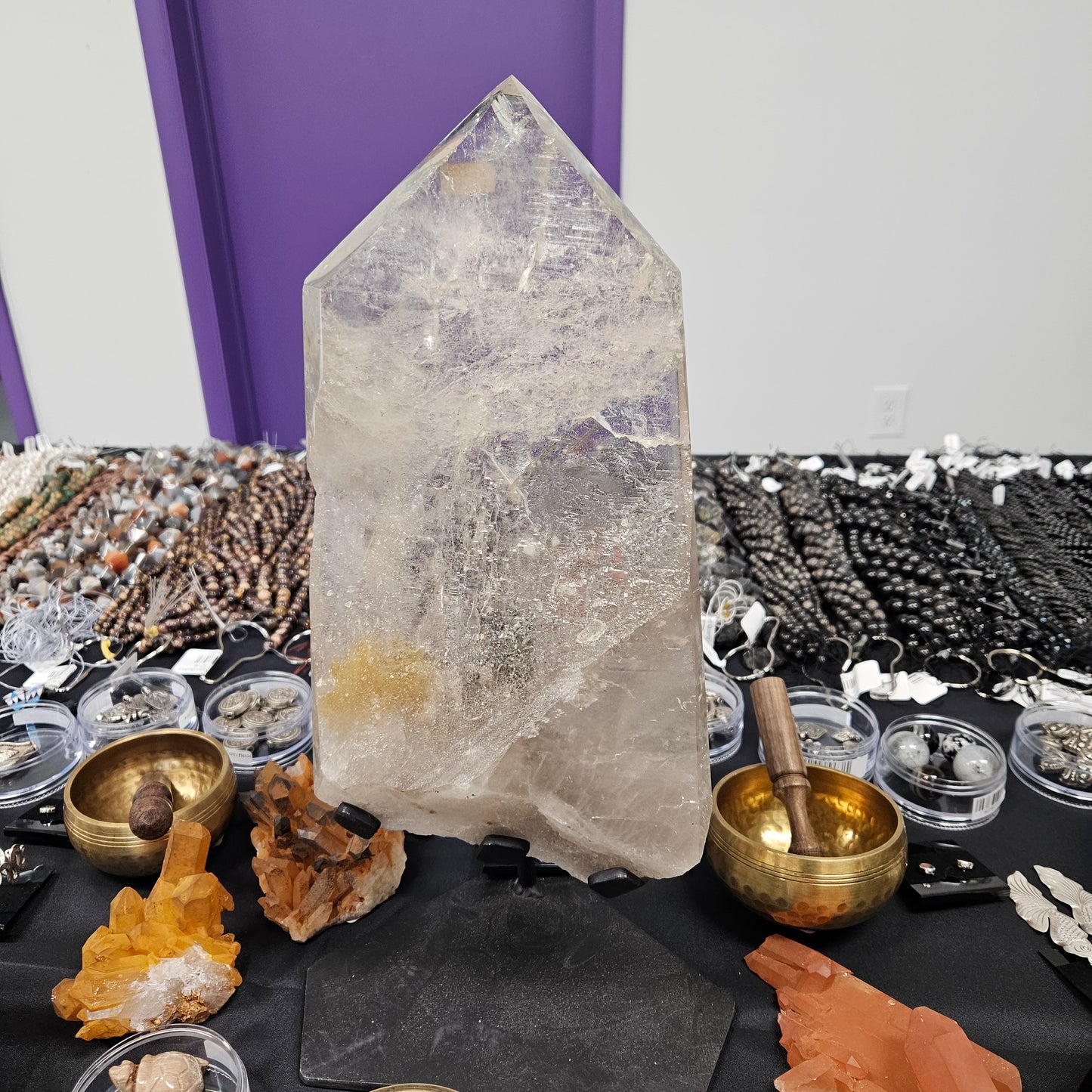 Extra Large Lemurian Quartz with Stand