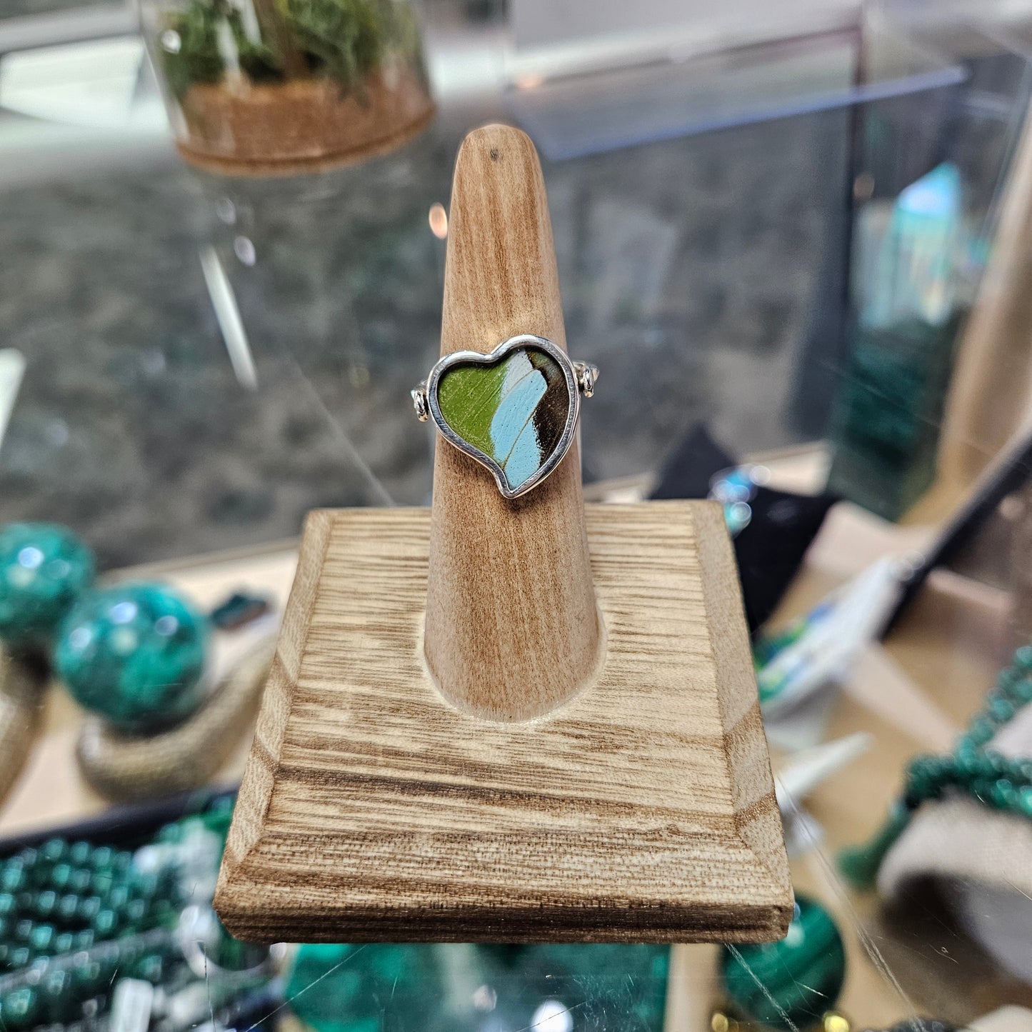 SS Nessaea Rectangle Ring Pendant Size 7