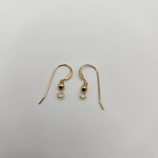 Gold Filled Earwire w/ Ball & Coil 1 Pair
