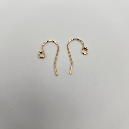 Gold Filled Earwire w/ Bead End 1 Pair