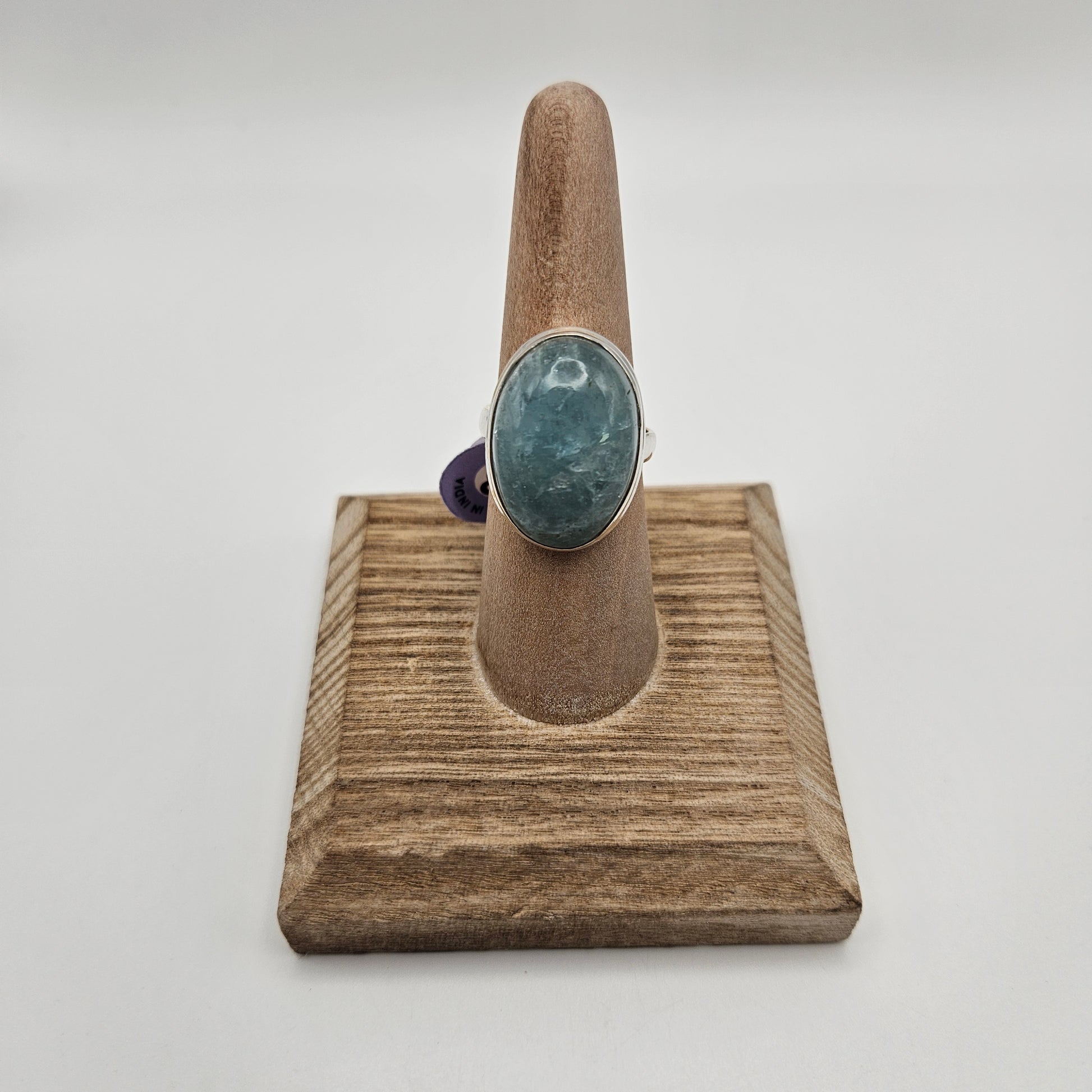 SS Aquamarine Round Ring