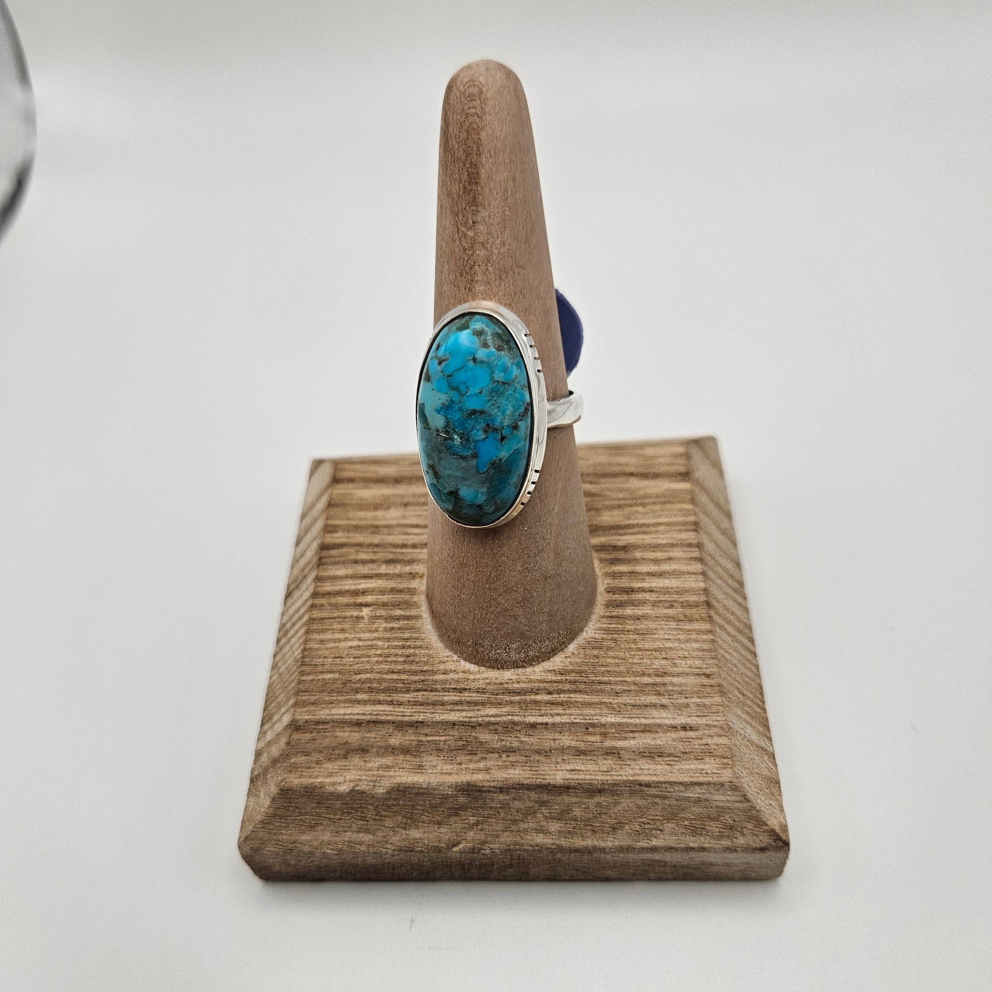 SS Kingman Turquoise Round Ring