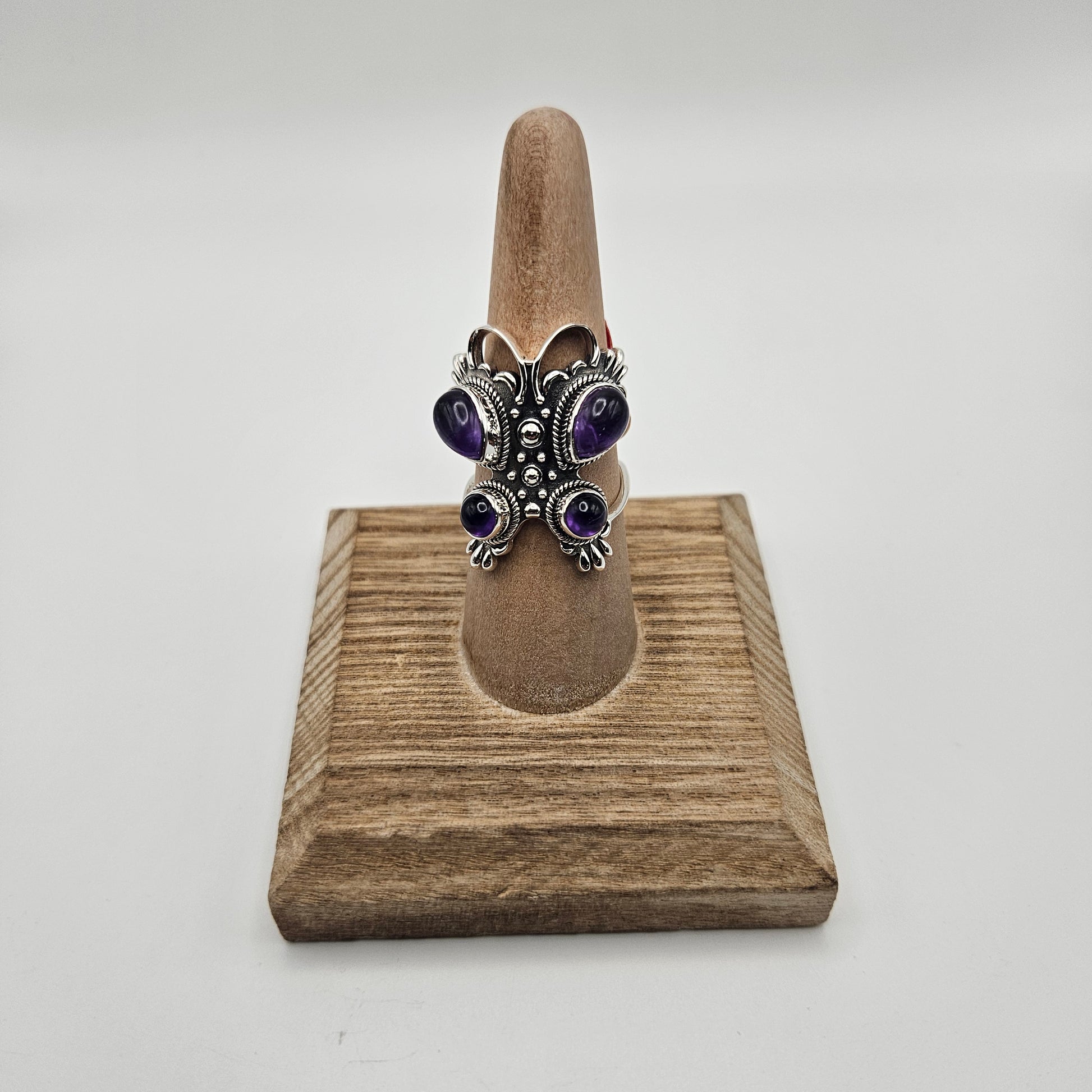SS Amethyst Butterfly Ring