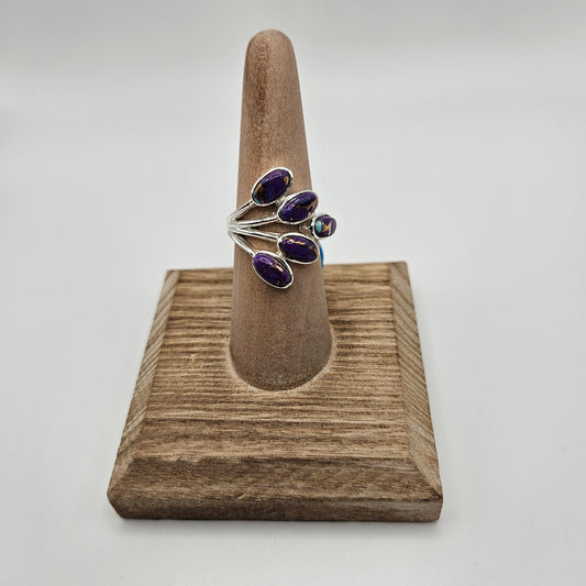 SS Turquoise Copper Wrap Ring