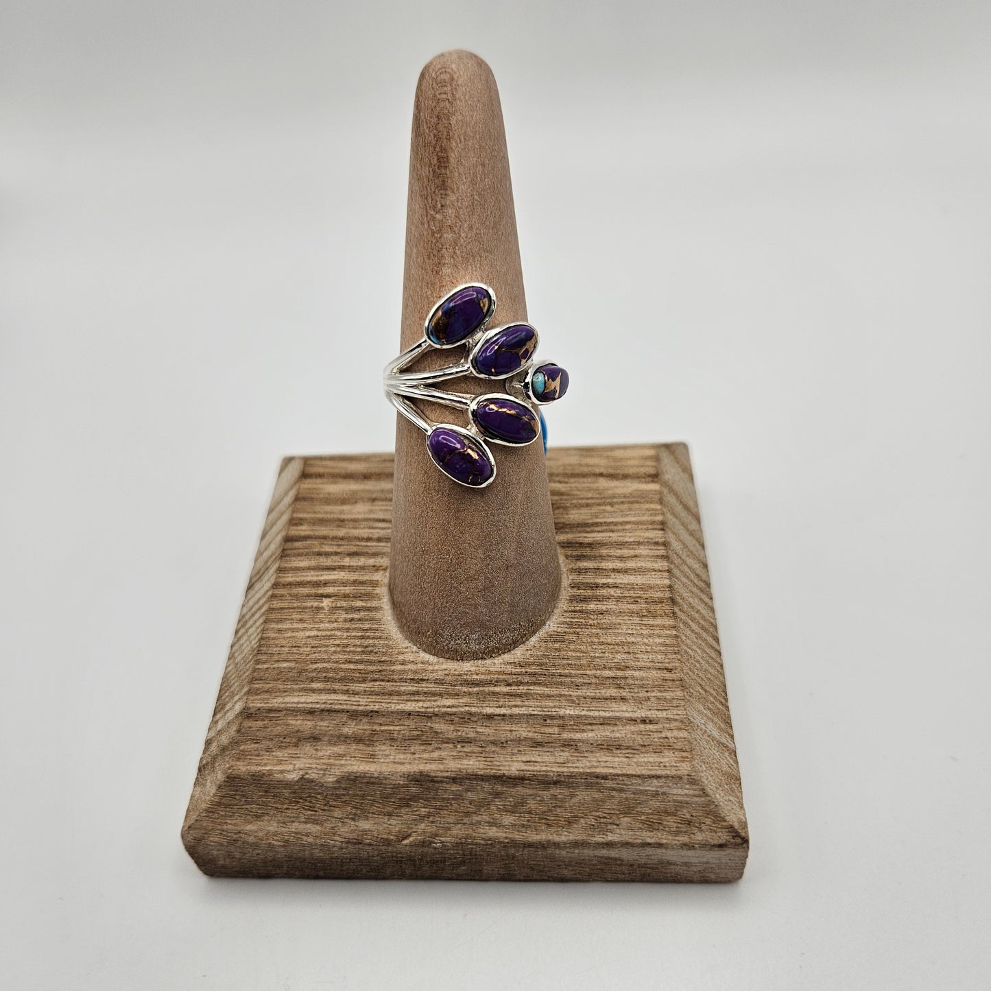 SS Turquoise Copper Wrap Ring