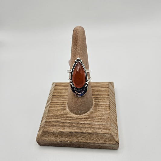 SS Labradorite Ornate Teardrop Ring