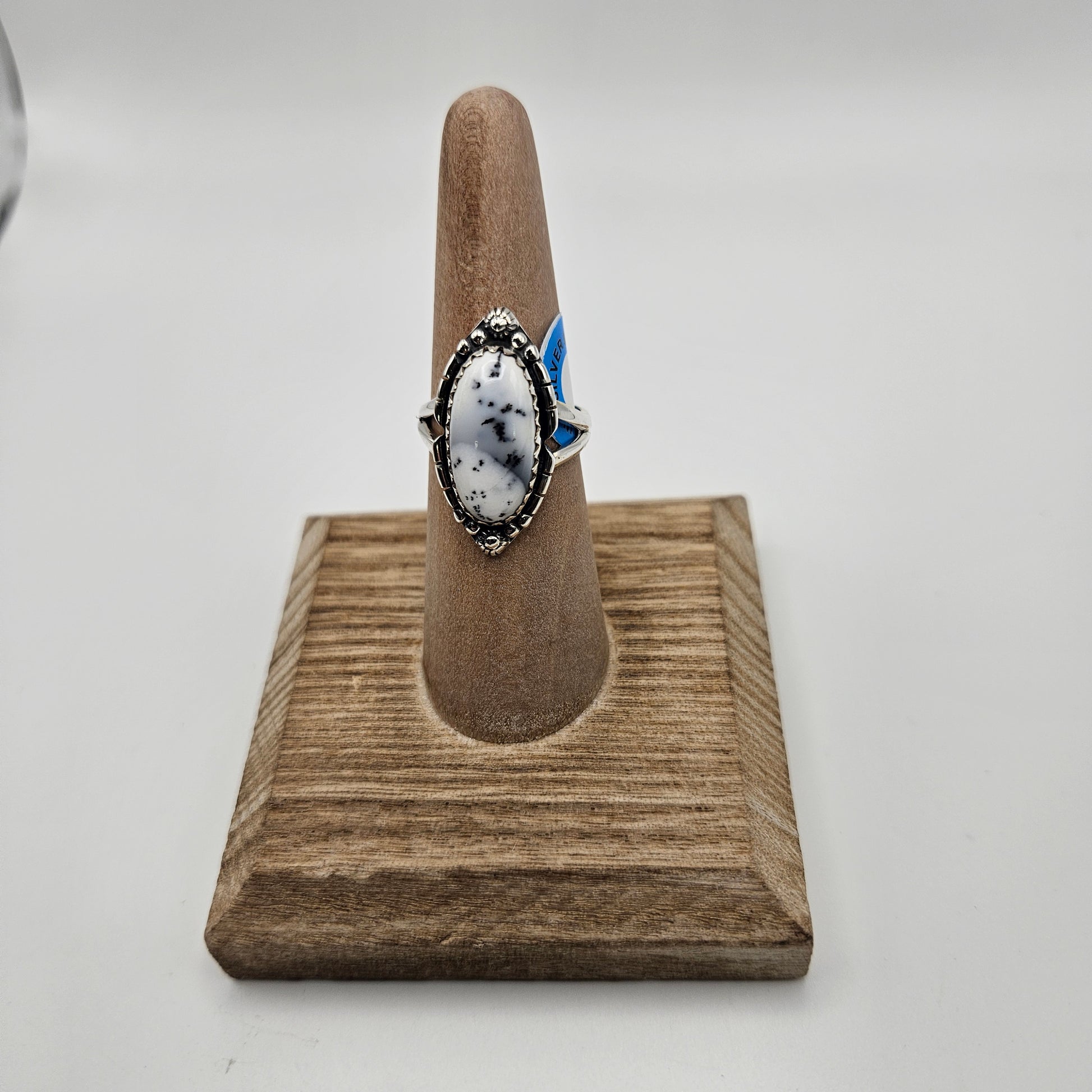 SS Dendritic Opal Ornate Ring