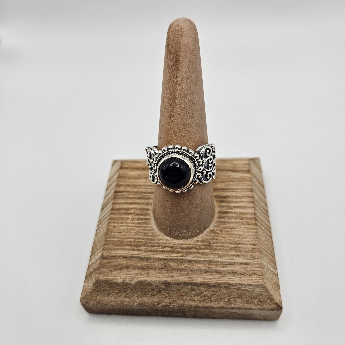 SS Black Onyx Ring