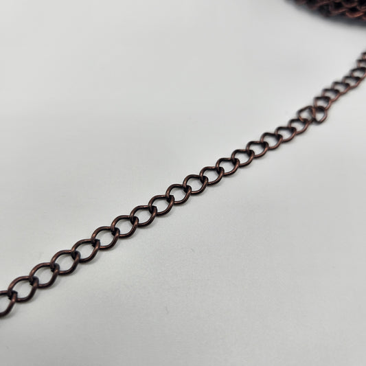 Antique Copper Curb Chain By the Foot