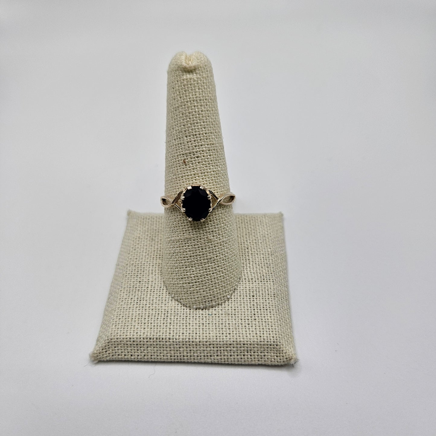  black onyx sterling silver round ring
