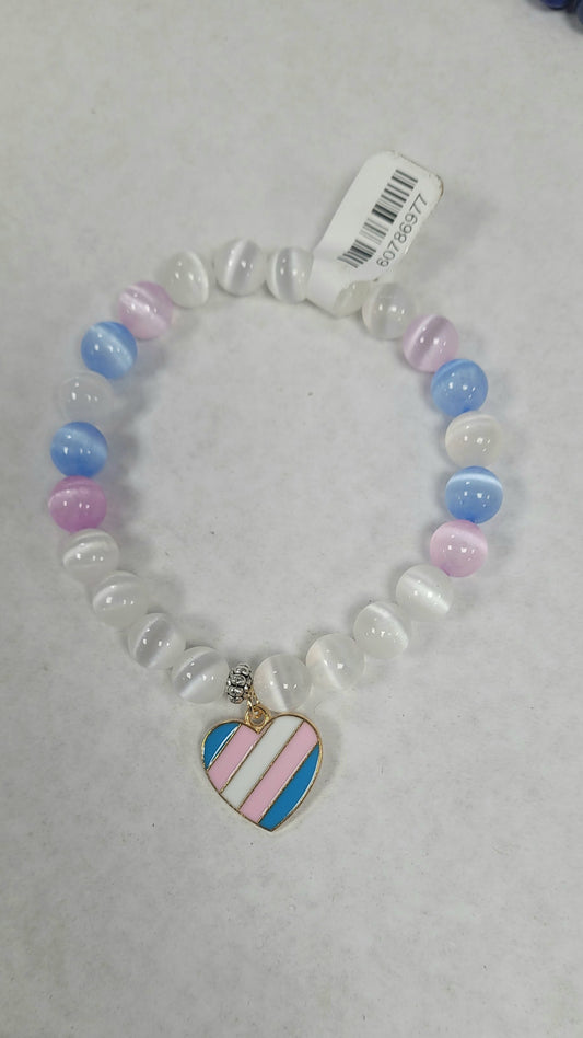 Pride stretch bracelet with charm