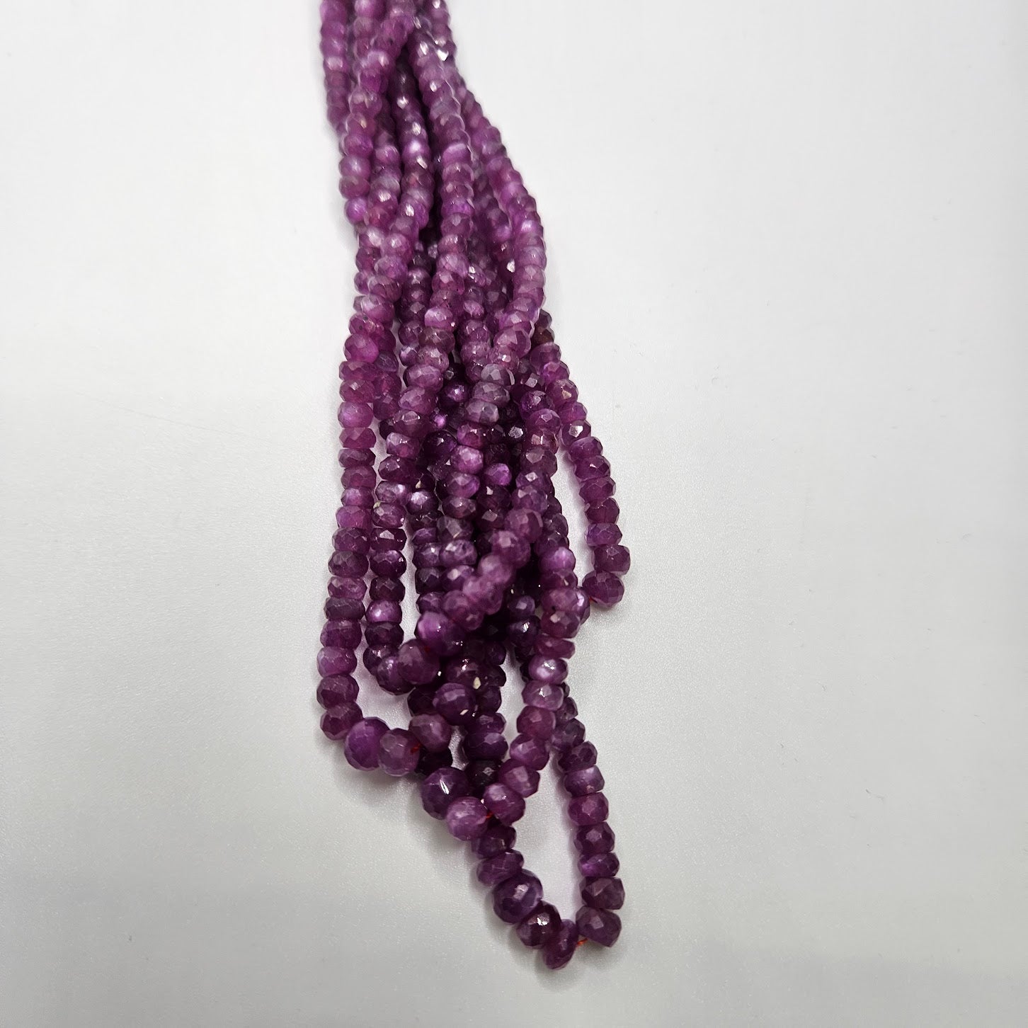 Graduated Ruby Faceted Strand