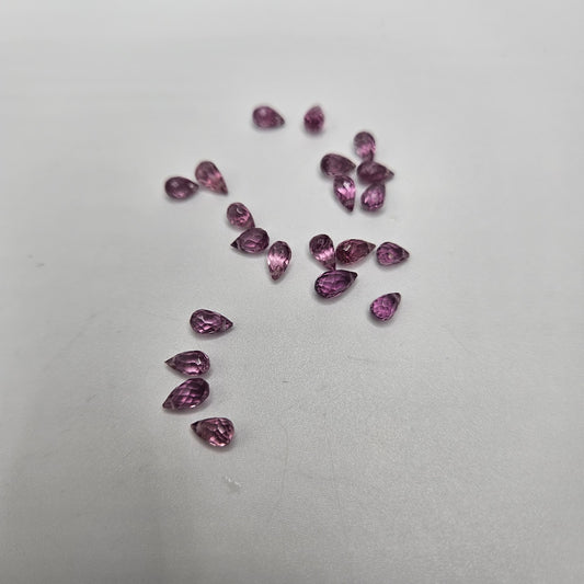 3mm Malaya Garnet Drop Faceted Single