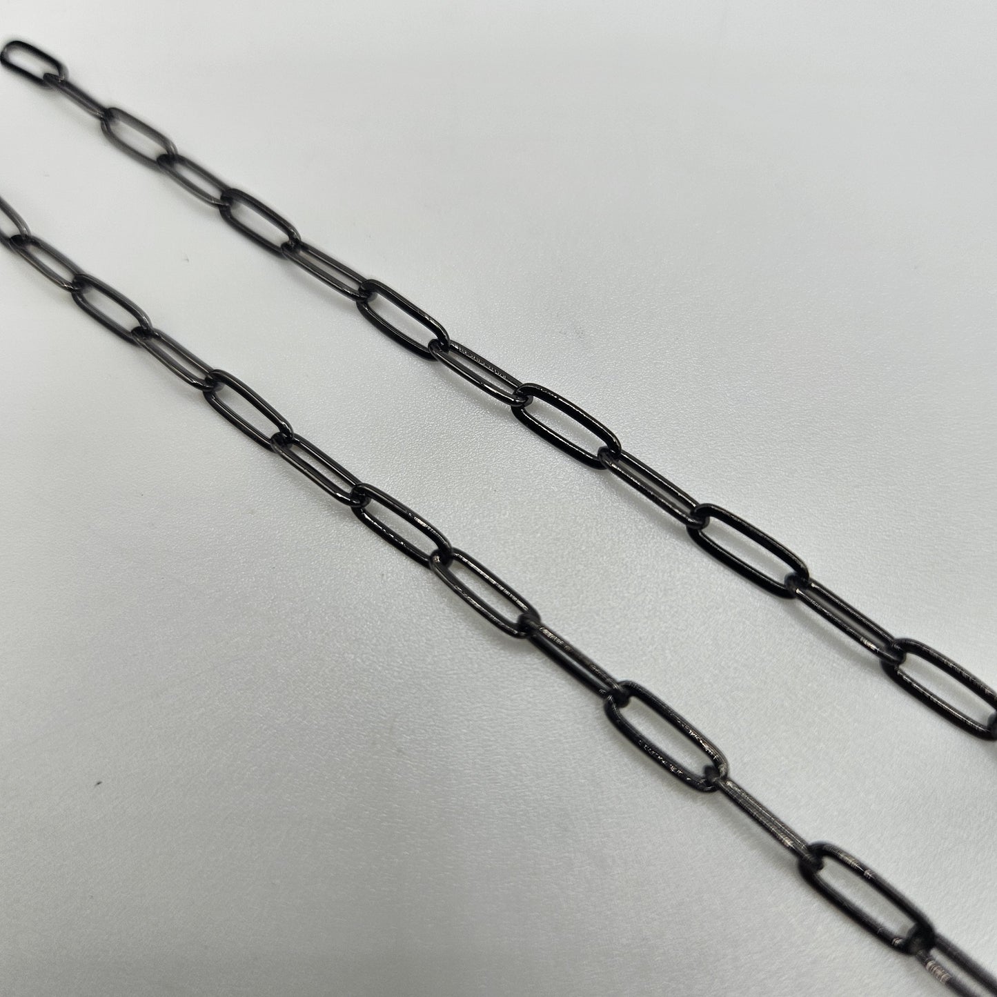 Plated Gunmetal Paper Clip Chain By the Foot