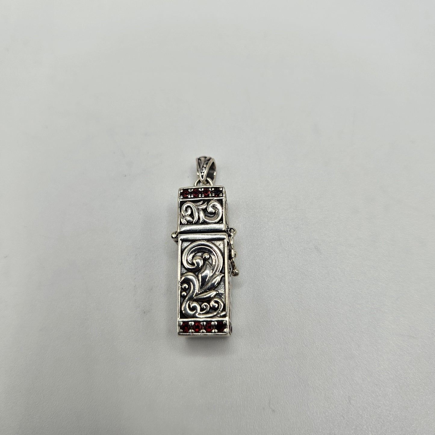Sterling Silver Gemstone Locket Rectangle Pendant
