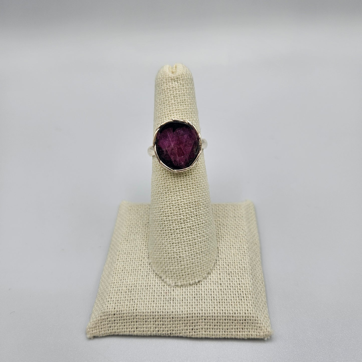 Sterling Silver Celtic Round Ruby Ring Size 6