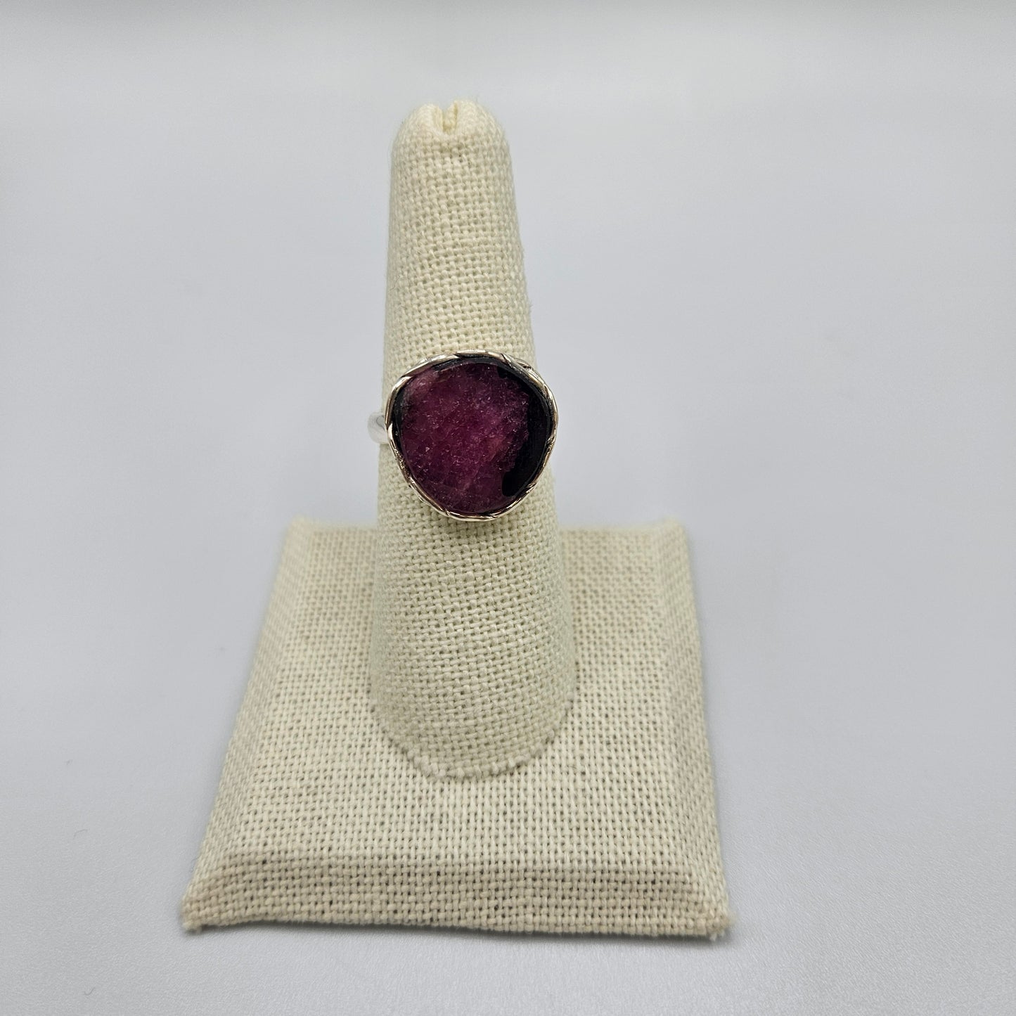 Sterling Silver Celtic Round Ruby Ring Size 7