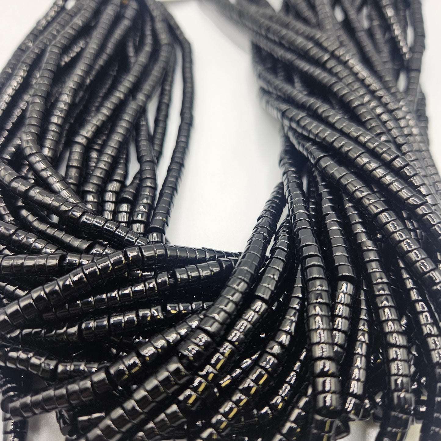 4mm Black Onyx Heishi Bead Strand