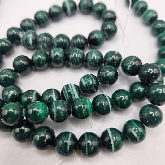 9mm Malachite Round Bead Strand