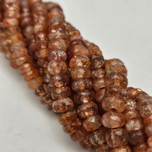 4mm Sunstone Faceted Bead Strand