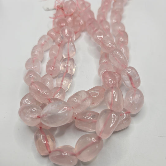 16mm Rose Quartz Chunk Bead Strand