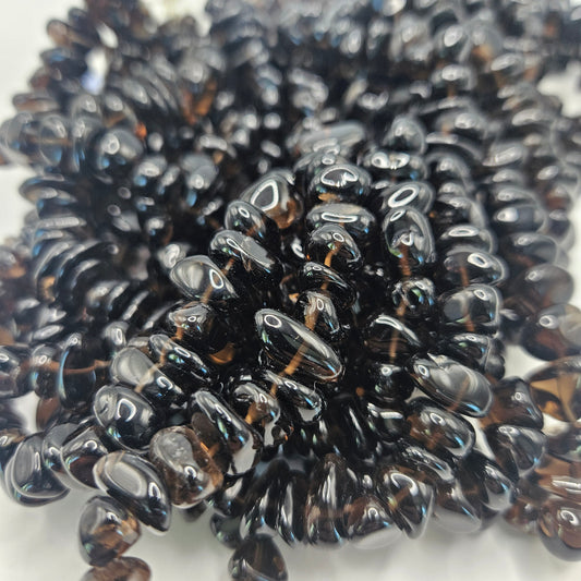 10mm Smokey Quartz Chips Bead Strands