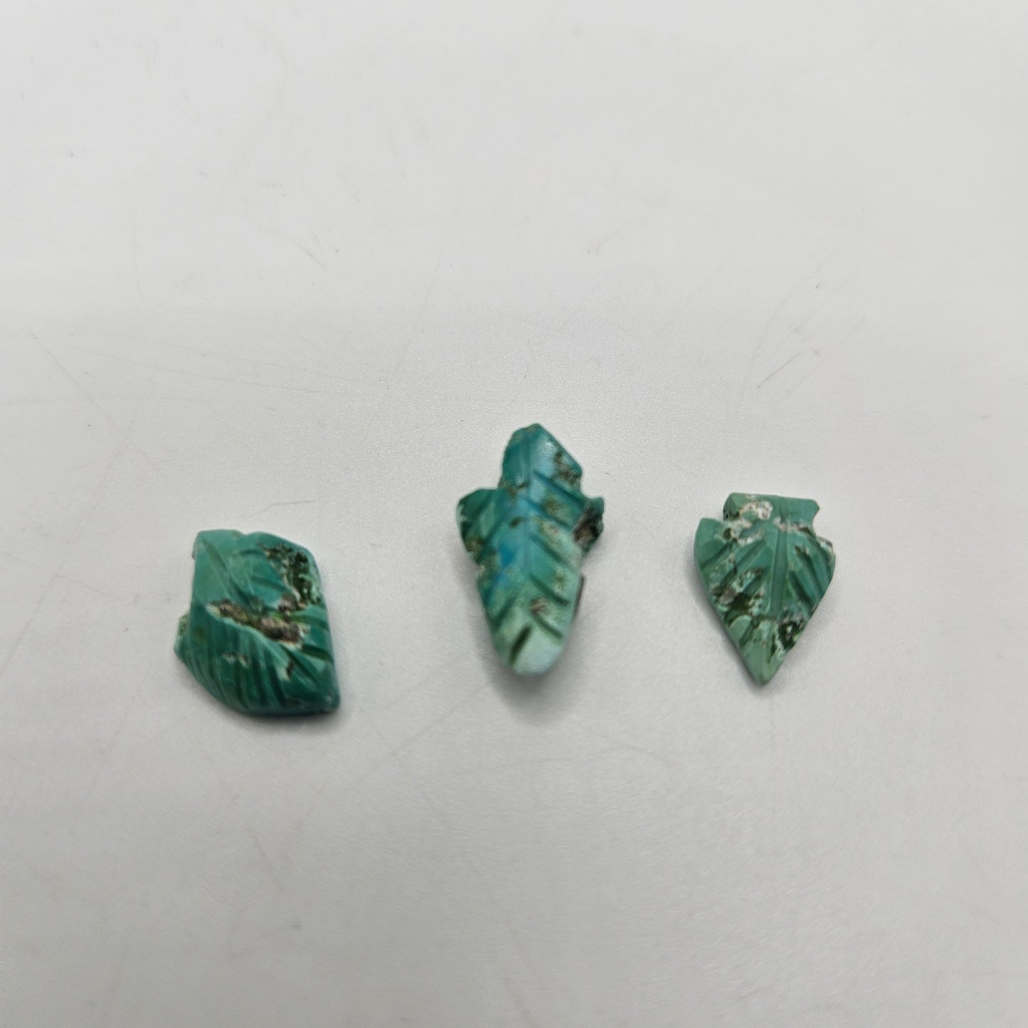 10mm Carved Turquoise Leaf Single Bead