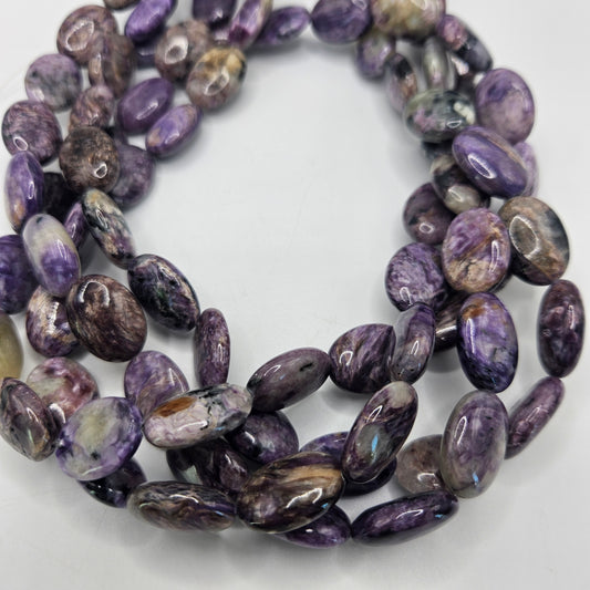 12mm Charoite Oval Bead Strand