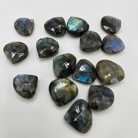 12mm Faceted Labradorite Top Drill Single Bead