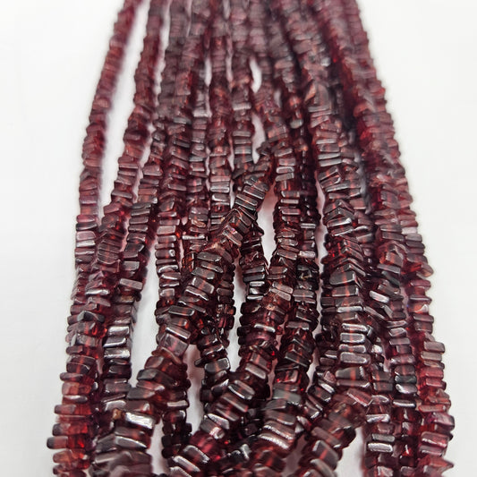 4mm Garnet Slice Bead Strand