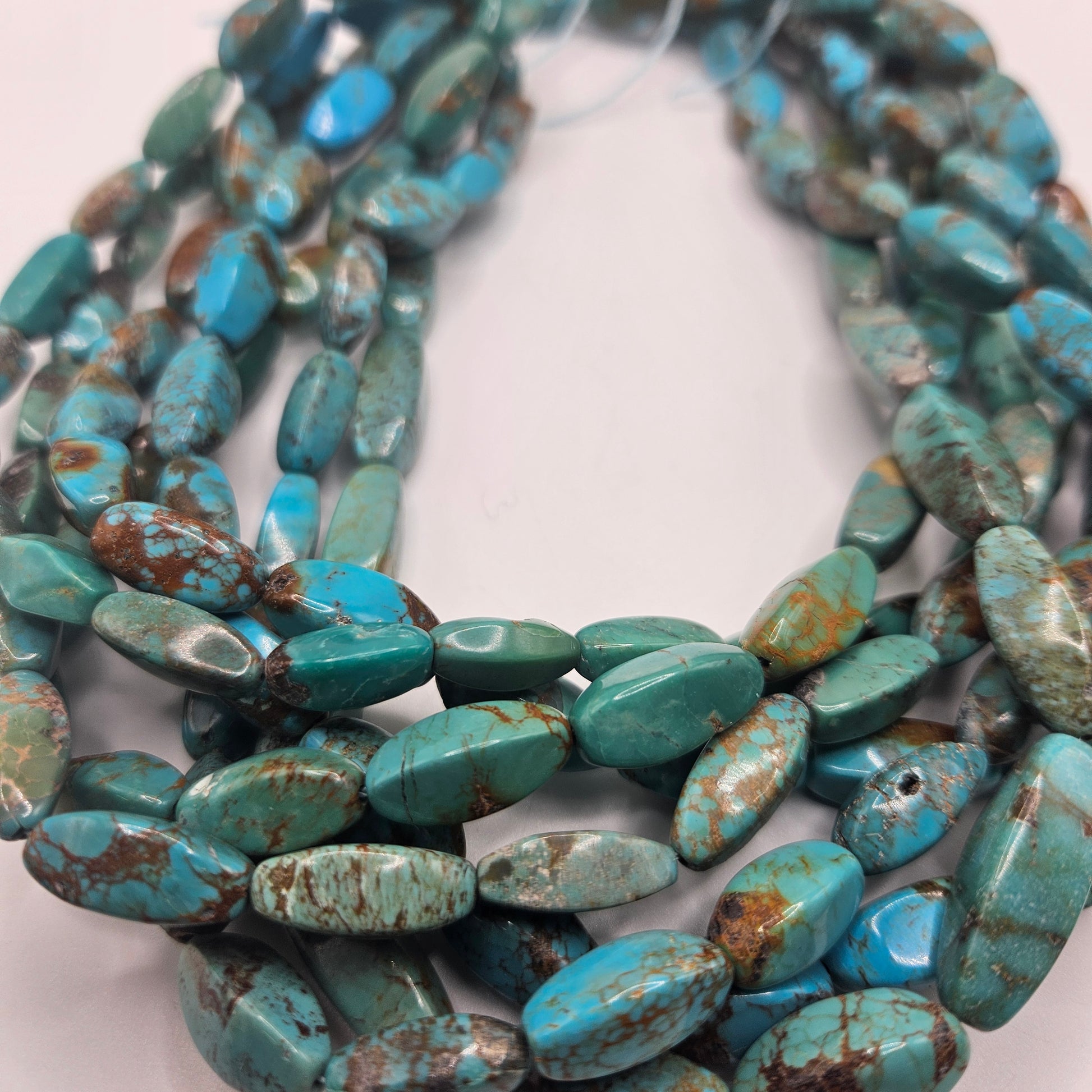 6x20mm Turquoise Twist Tube Bead Strand.