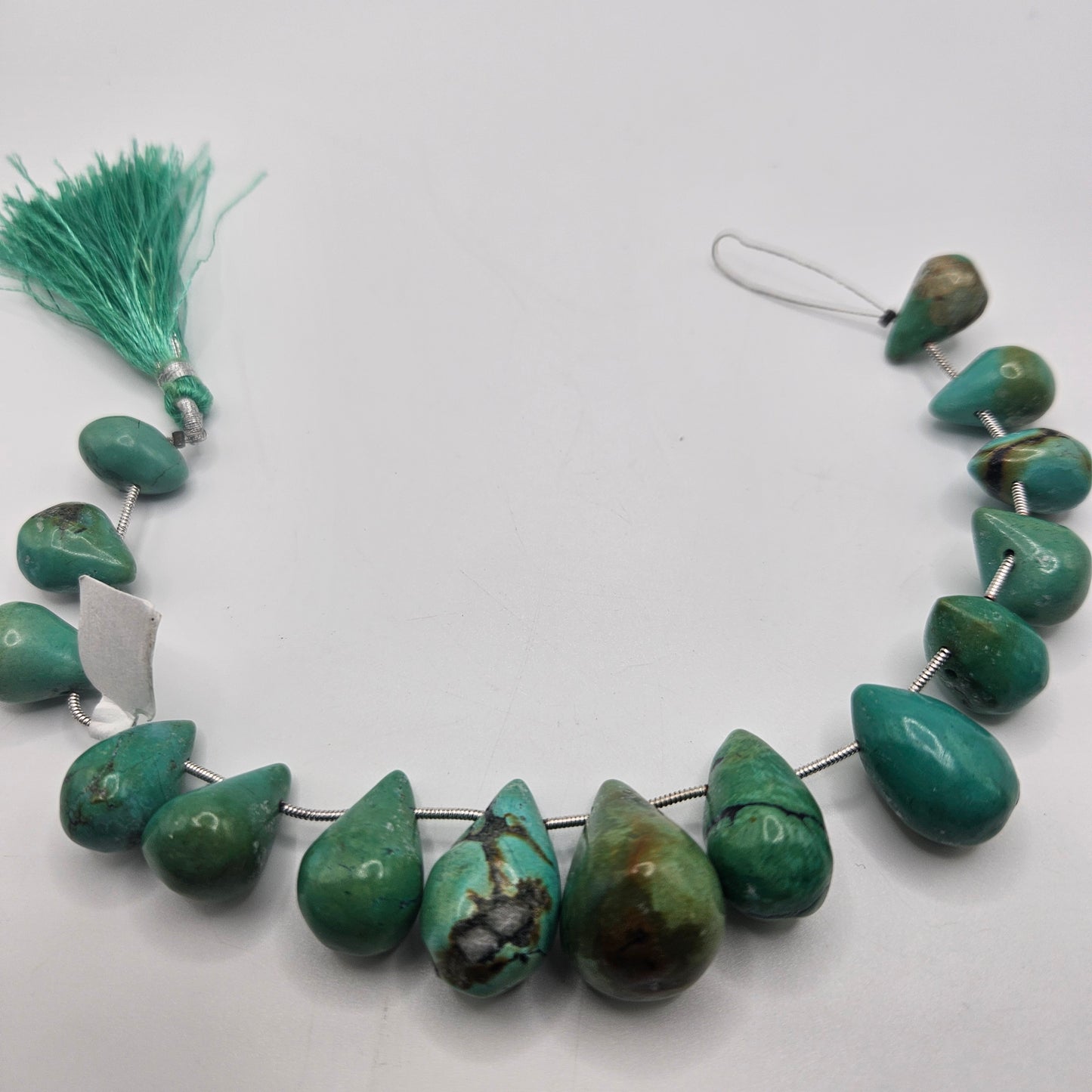 16x20mm Turquoise Graduated Drop Bead Strand.