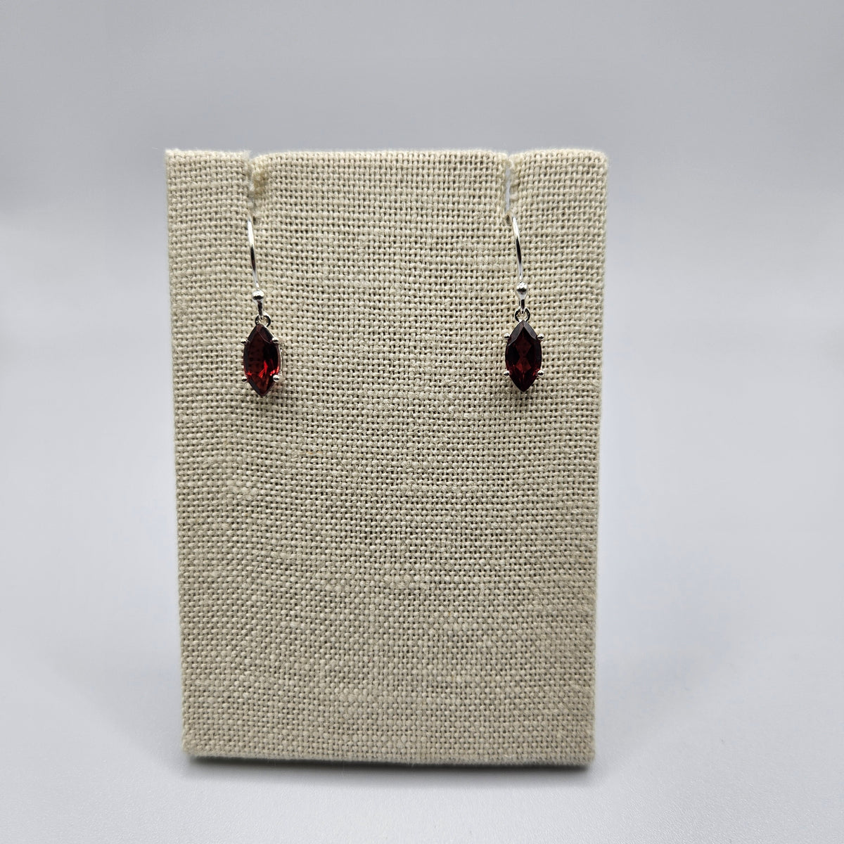 Sterling Silver Faceted Garnet Earrings