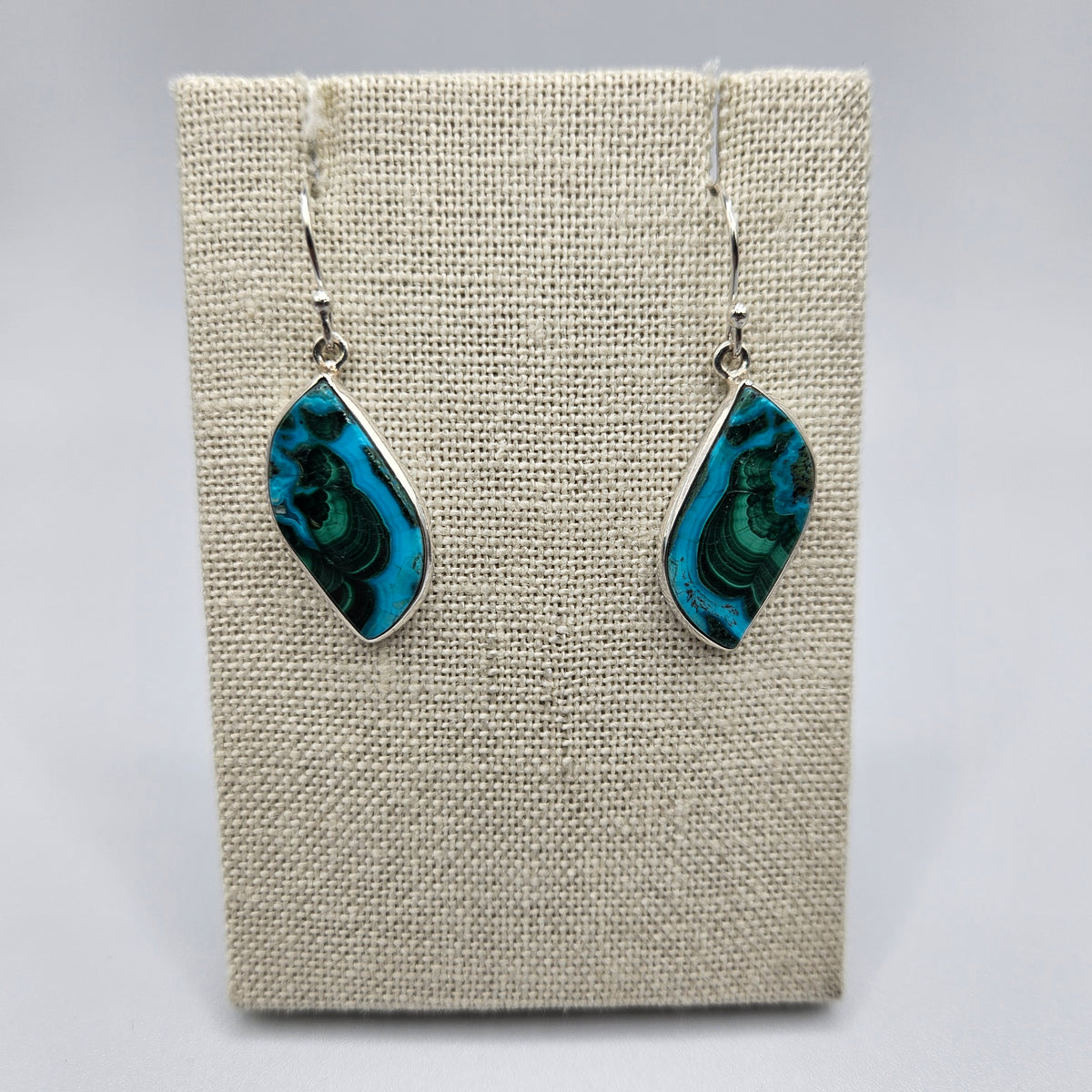 Sterling Silver Assorted Malachite Chrysocolla Earrings