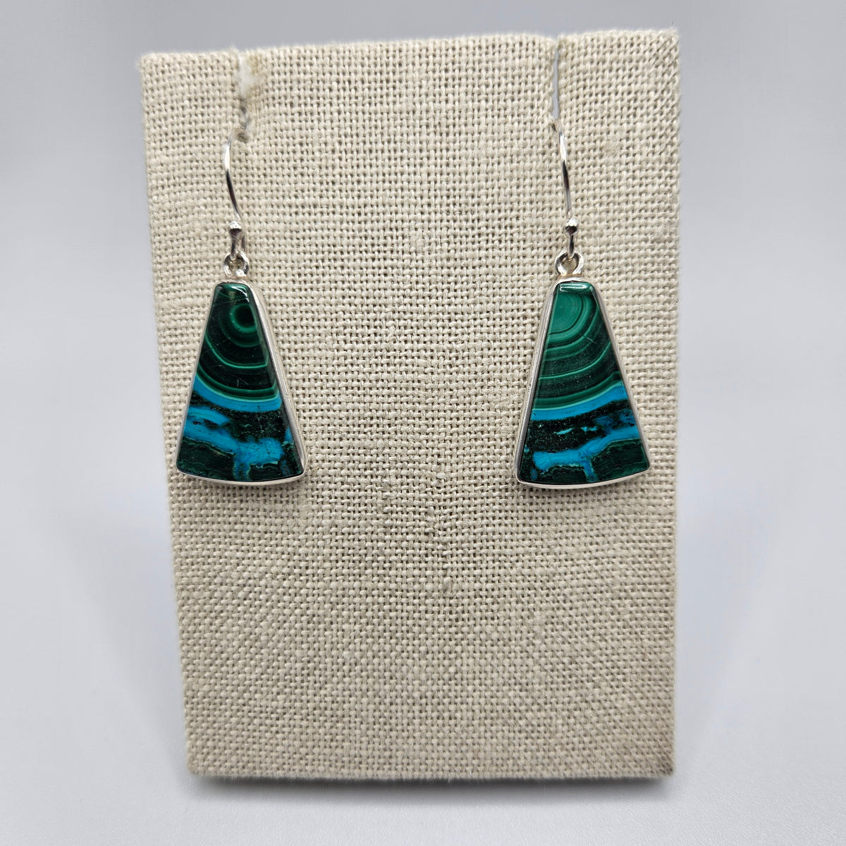 Sterling Silver Assorted Malachite Chrysocolla Earrings