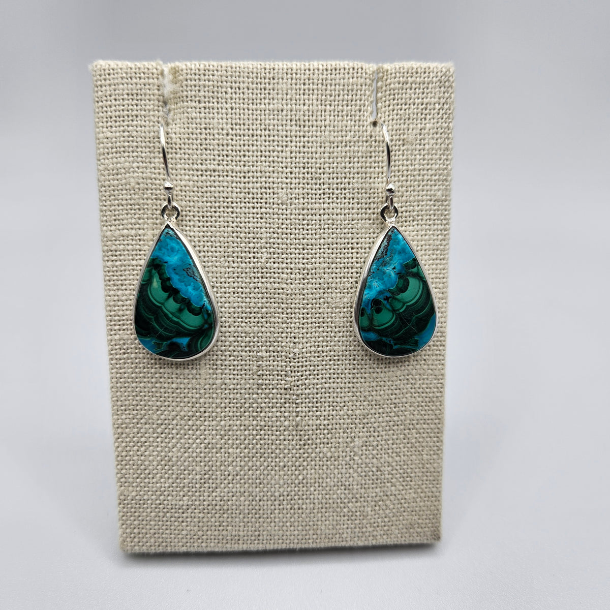 Sterling Silver Assorted Malachite Chrysocolla Earrings