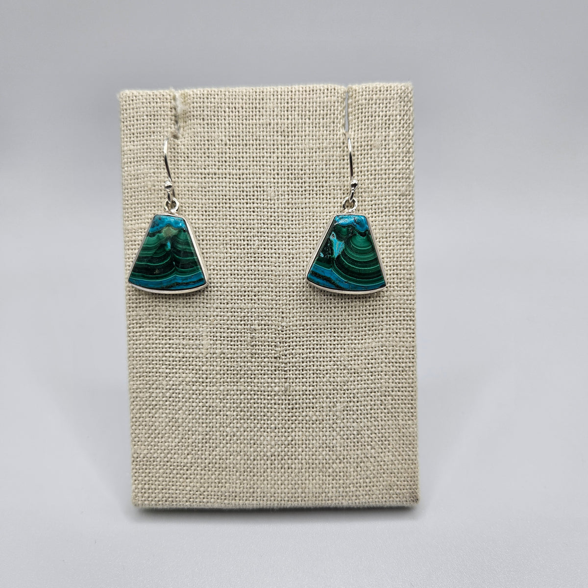 Sterling Silver Assorted Malachite Chrysocolla Earrings