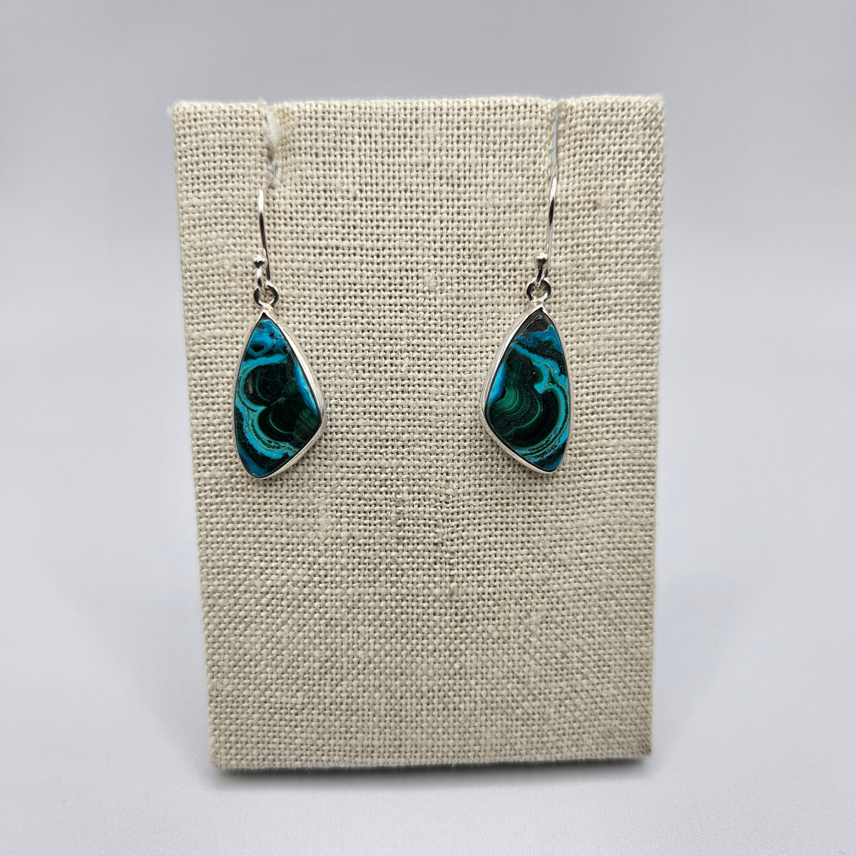 Sterling Silver Assorted Malachite Chrysocolla Earrings