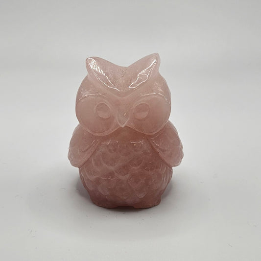 Rose Quartz Owl Specimen 3 inch