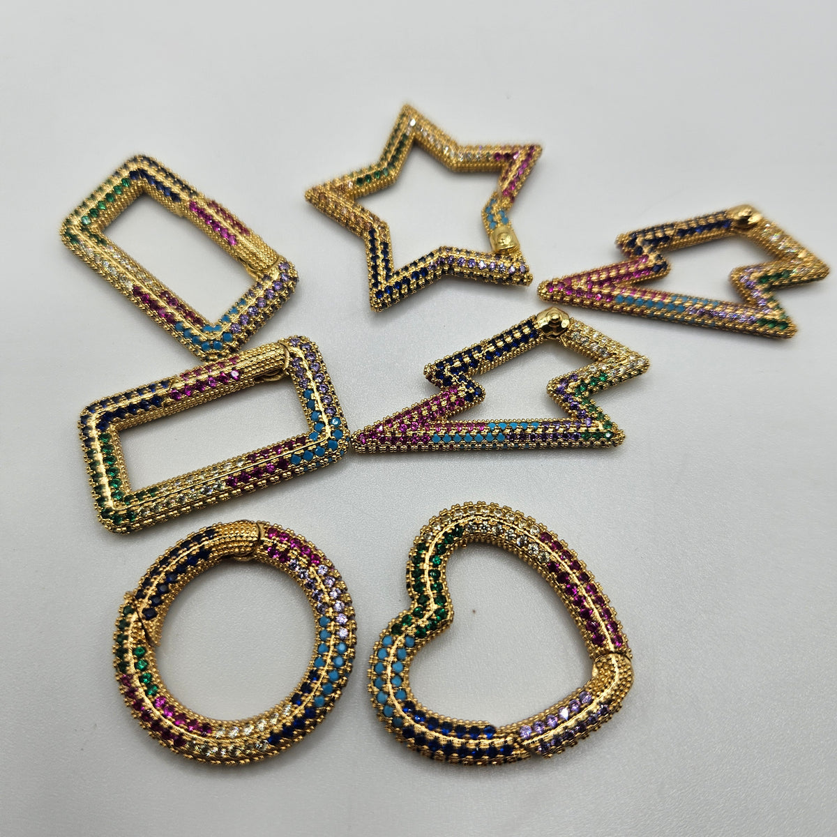 Assorted 30mm Multi Color Pave Clasp