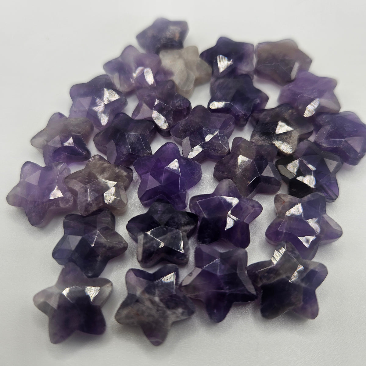 12mm Faceted Amethyst Star Single Bead