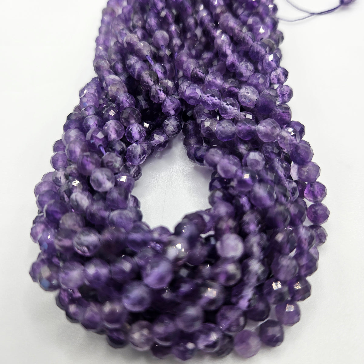 6mm Amethyst Faceted Bead Strand