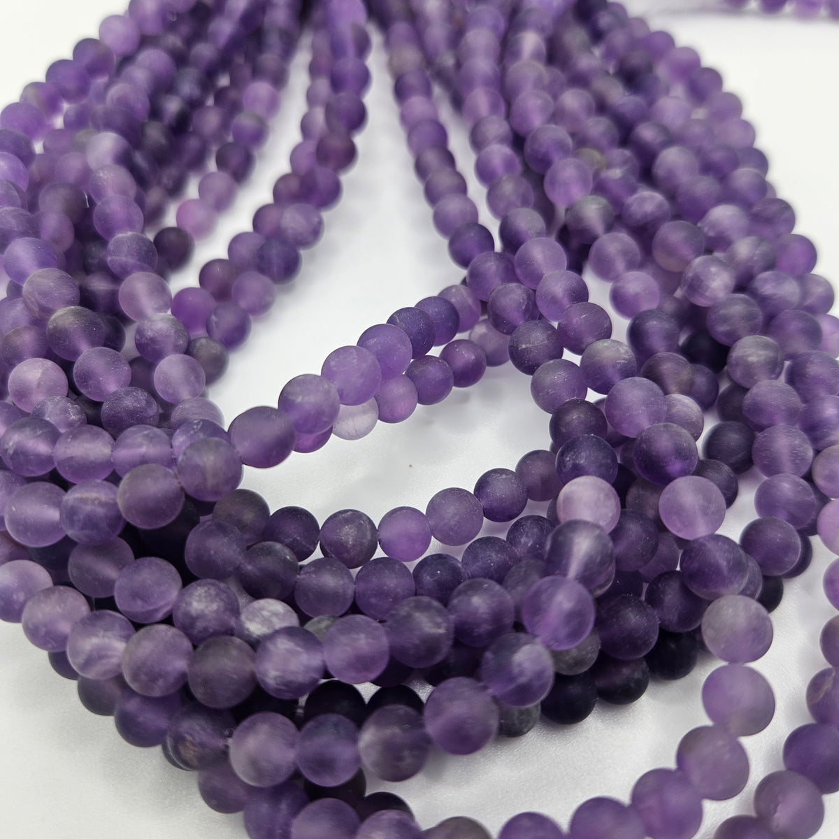 6mm Matte Amethyst Bead Strand