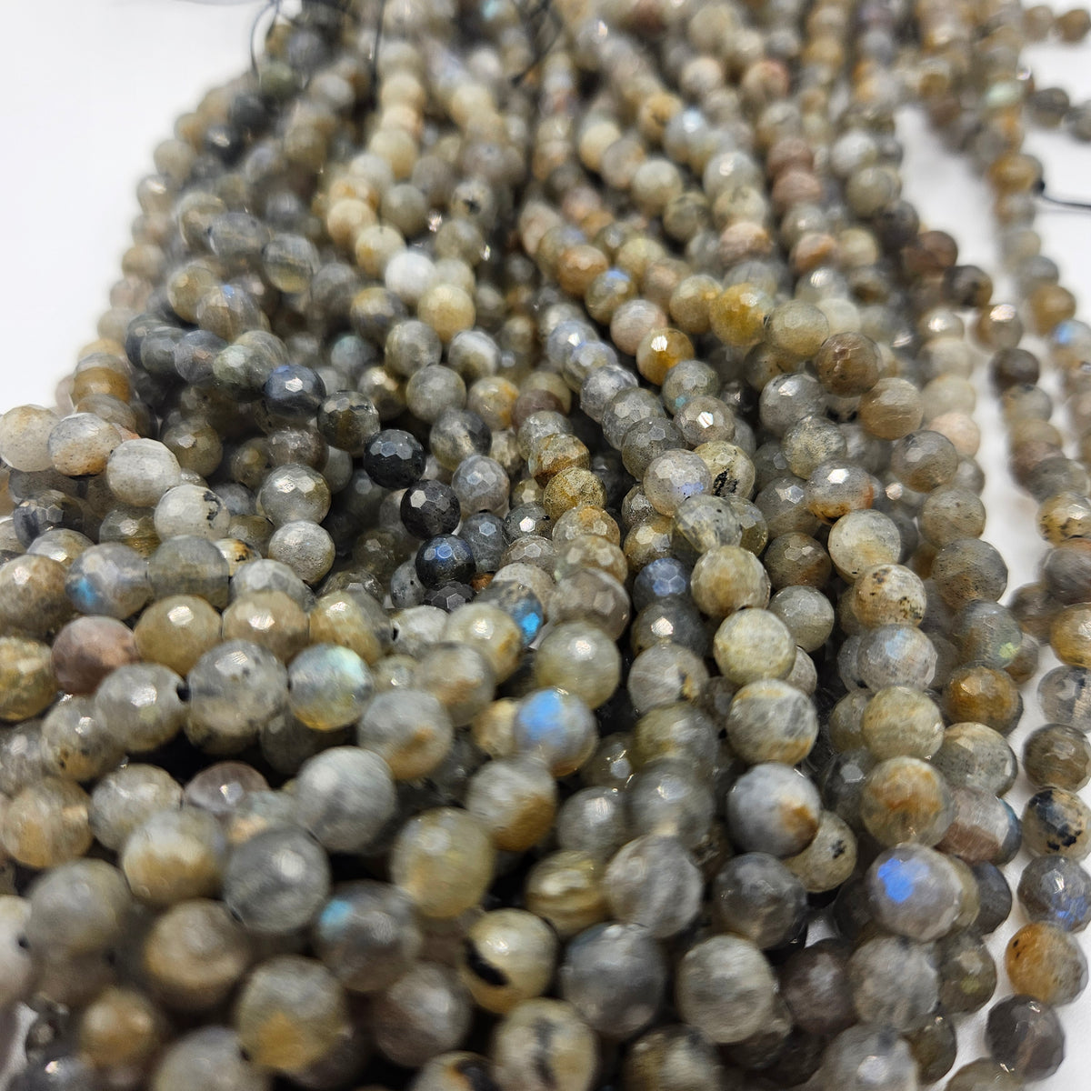 6mm Faceted Labradorite Bead Strand