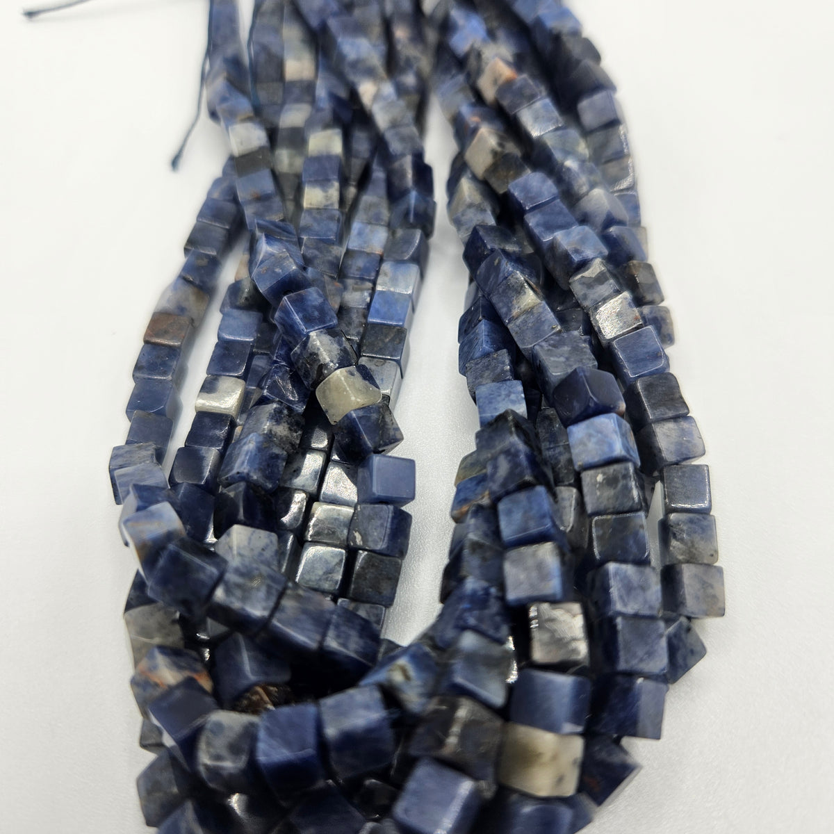 6mm Sodalite Cube Bead Strand