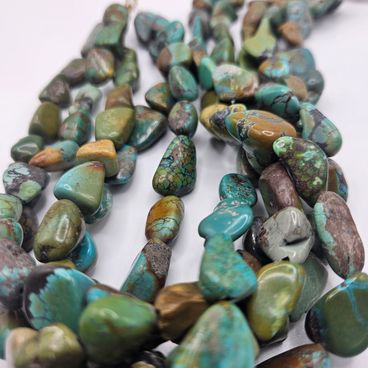 Medium Turquoise Nugget Bead Strand