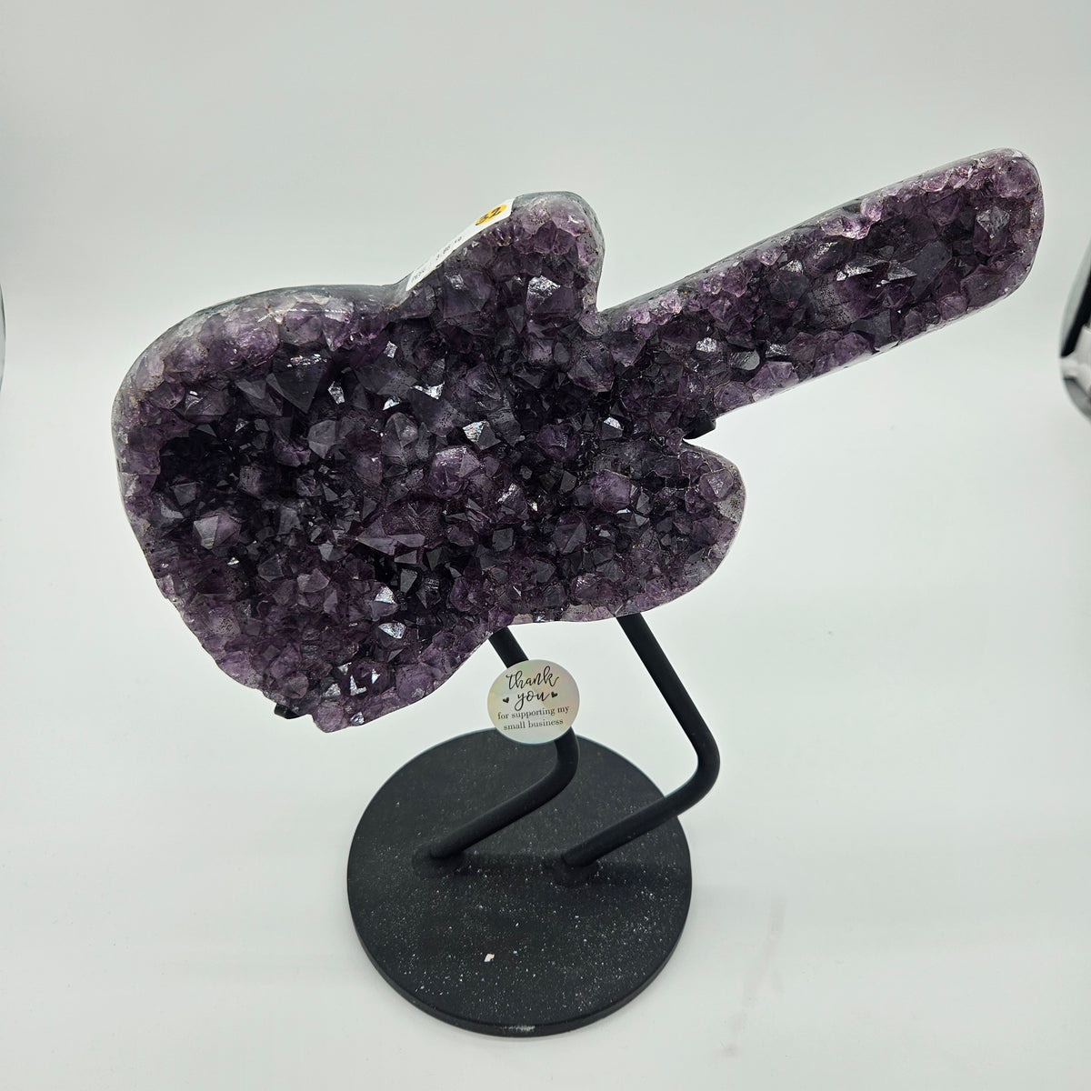 Amethyst Guitar Gemstone Specimen 11x4 inch On Stand