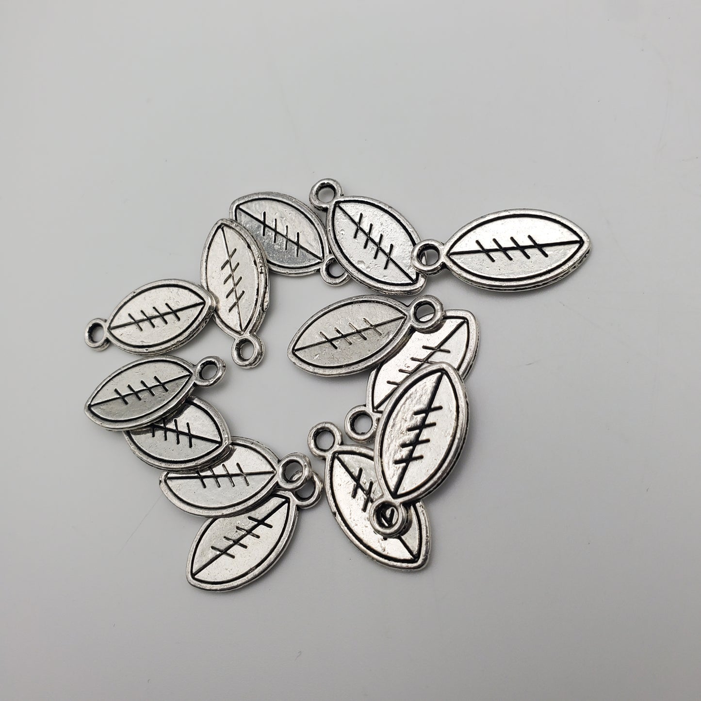 20mm Pewter Football Charm. 